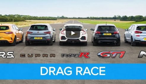 แดร็กเรซ i30N vs Type-R vs Megane RS vs Cupra R vs 308 GTi