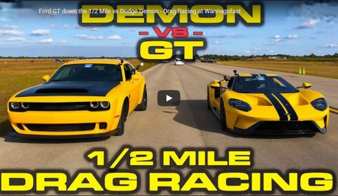 Ford GT พลัง 647 แรงม้า ท้าไฝว้ Dodge Demon 840 แรงม้า!