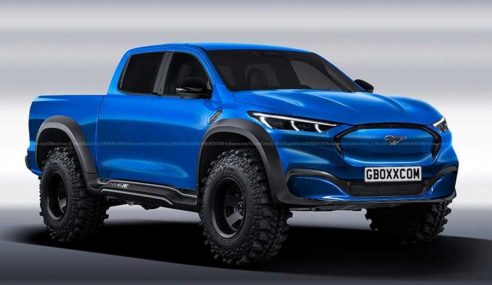 หาก Mustang Mach-E กลายเป็นกระบะพลังไฟฟ้า หน้าตาคงจะออกมาดุประมาณนี้