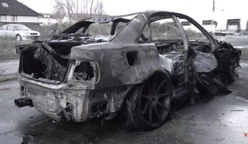 Audi RS4 กำลัง 1300 แรงม้าของ YouTuber ชื่อดัง ล่าสุดถูกไฟไหม้วอดทั้งคัน