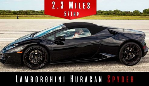 Huracán Spyder โชว์พลัง Top Speed บนรันเวย์ที่มีระยะทางยาวกว่า 2.3 ไมล์