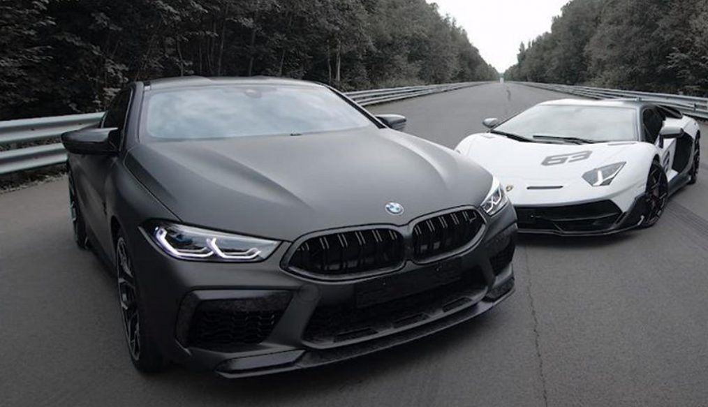 เมื่อคูเป้สุดหรู BMW M8 พบซุปเปอร์คาร์สุดฮาร์ดคอร์ Lamborghini Aventador SVJ เรื่องราวจะเป็นอย่างไร