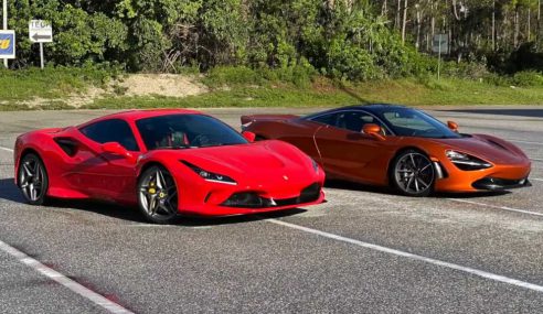 กินกันไม่ลง Ferrari F8 เจอกับ McLaren 720S ที่ไล่กันไม่ยอมปล่อย ในศึกควอเตอร์ไมล์