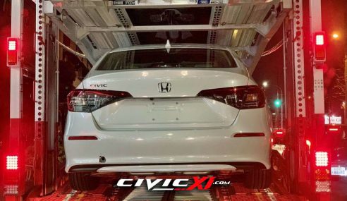 หลุดบั้นท้าย Honda Civic 2022 แบบเต็มๆ ขณะเคลื่อนย้าย